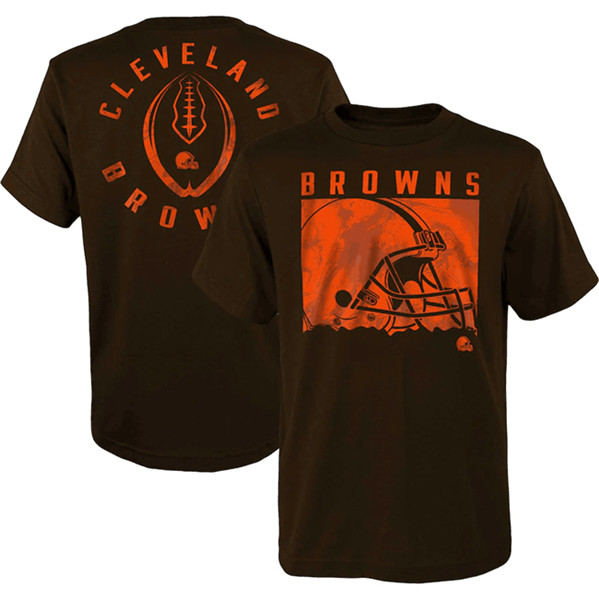 Men's Cleveland Browns Brown Preschool Liquid Camo Logo T-Shirt